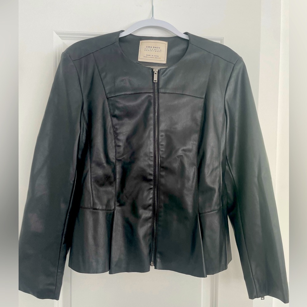 Like New Zara Black Faux Leather Jacket